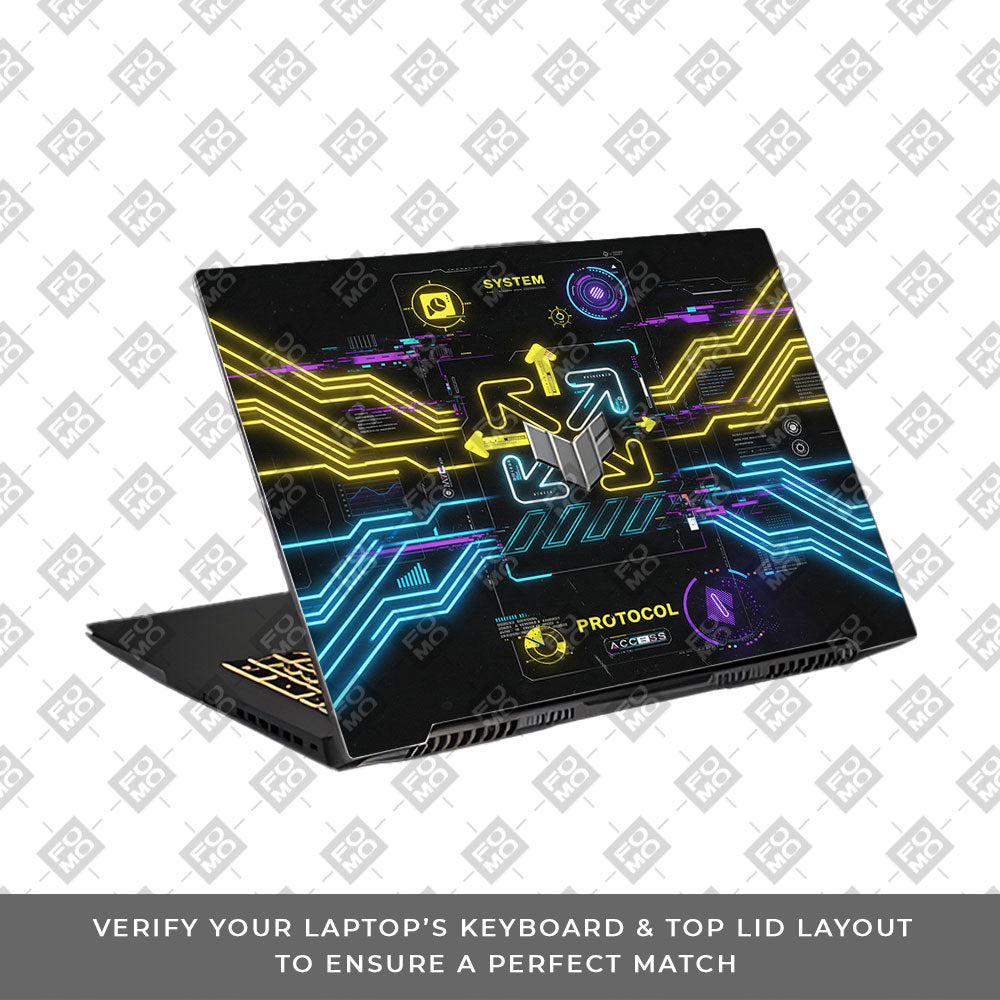 System Protocol Asus TUF Gaming F17 FX707Z 3D Laptop Skin