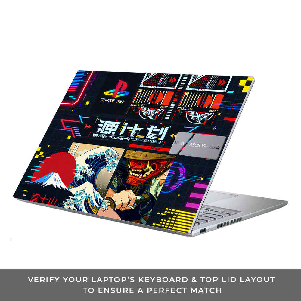 PlayStation Retro Asus Vivobook Pro 15 M6500QC & M6500QH 3D Laptop Skin