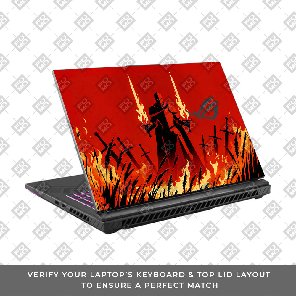 Knight of Flames Asus ROG Strix G16 G614J 3D Laptop Skin