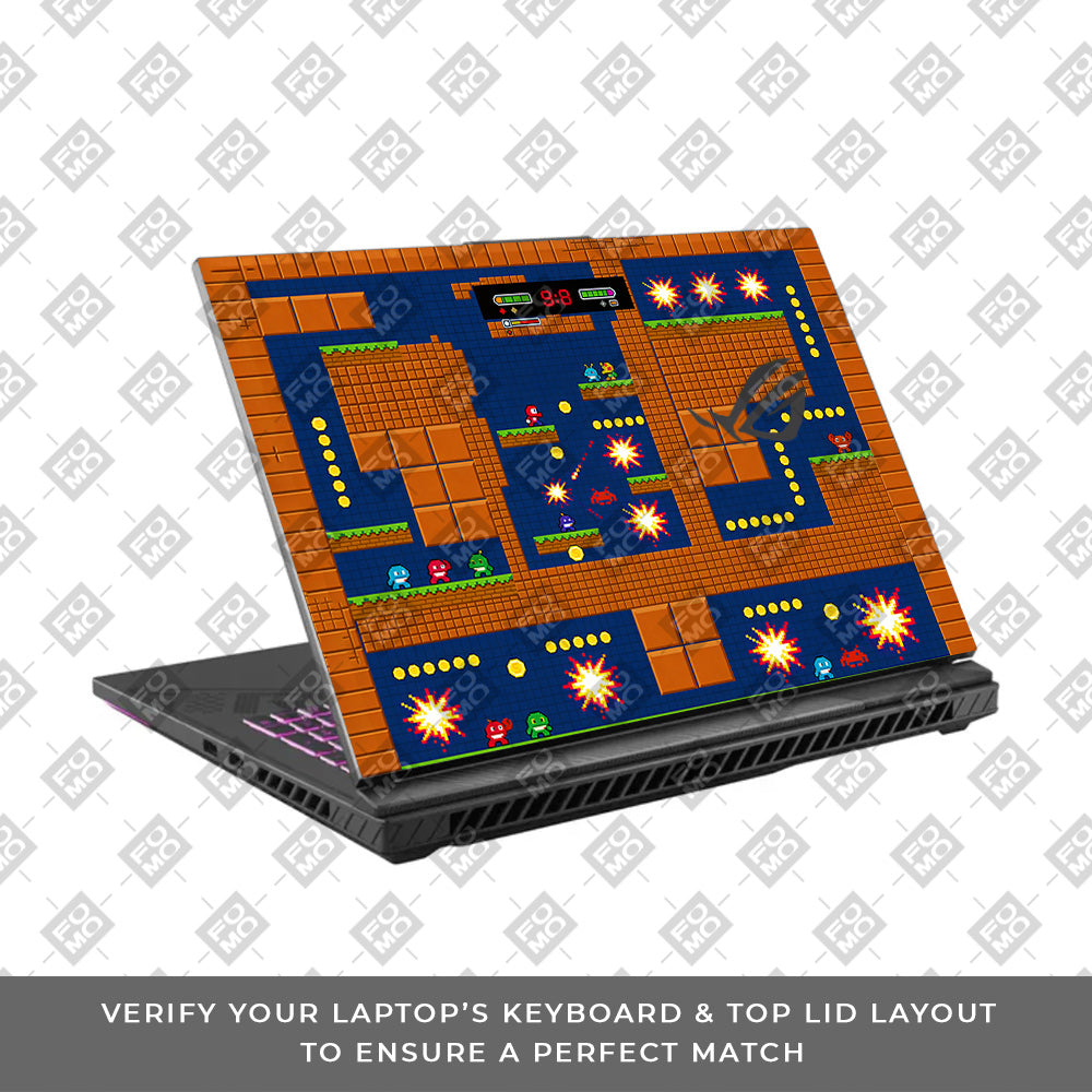 Pixelated Retro Arcade Asus ROG Strix G16 G614J 3D Laptop Skin