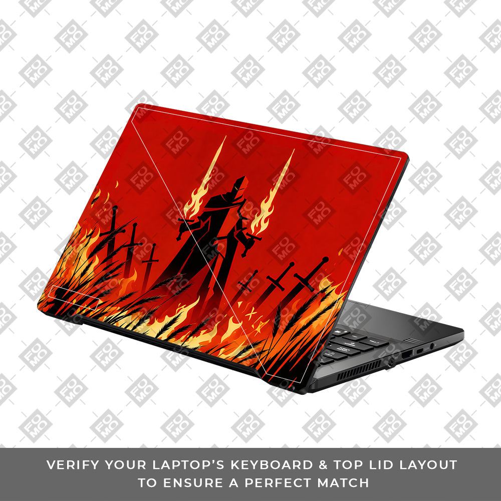 Knight of Flames Asus ROG Zephyrus G14 GA401 3D Laptop Skin