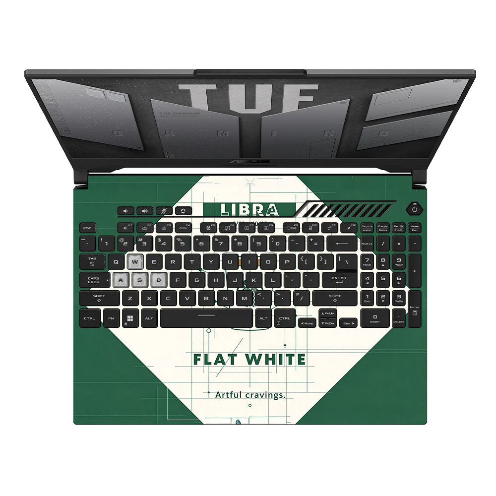 Libra Flat White Asus TUF F15 FX507 & A15 FA507 3D Laptop Skin
