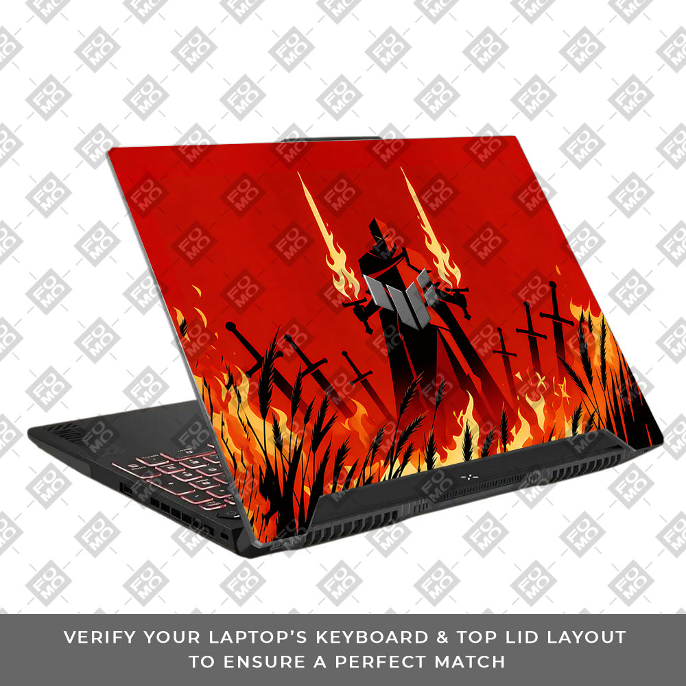 Knight of Flames Asus TUF F15 FX507 & A15 FA507 3D Laptop Skin