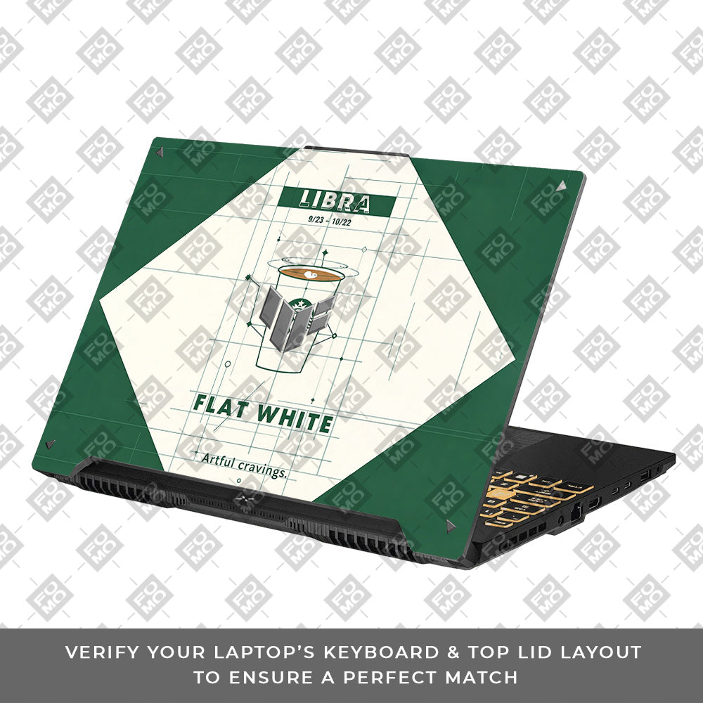 Libra Flat White Asus TUF Gaming F16 and TUF Gaming A16 3D Laptop Skin