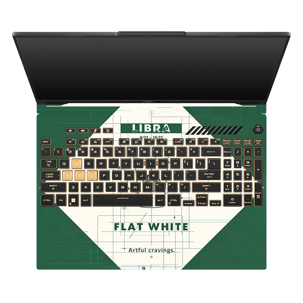 Libra Flat White Asus TUF Gaming F16 and TUF Gaming A16 3D Laptop Skin