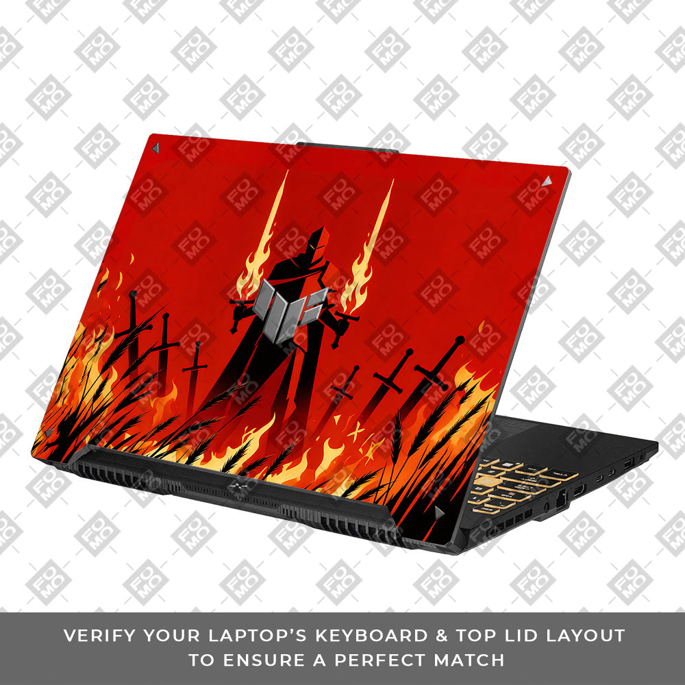 Knight of Flames Asus TUF Gaming F16 and TUF Gaming A16 3D Laptop Skin