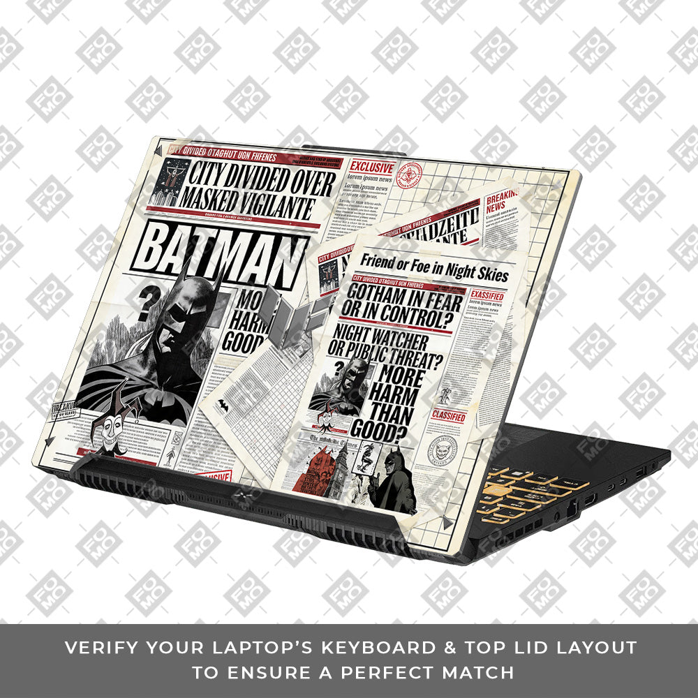 Batman Gotham’s Legacy Asus TUF Gaming F16 and TUF Gaming A16 3D Laptop Skin