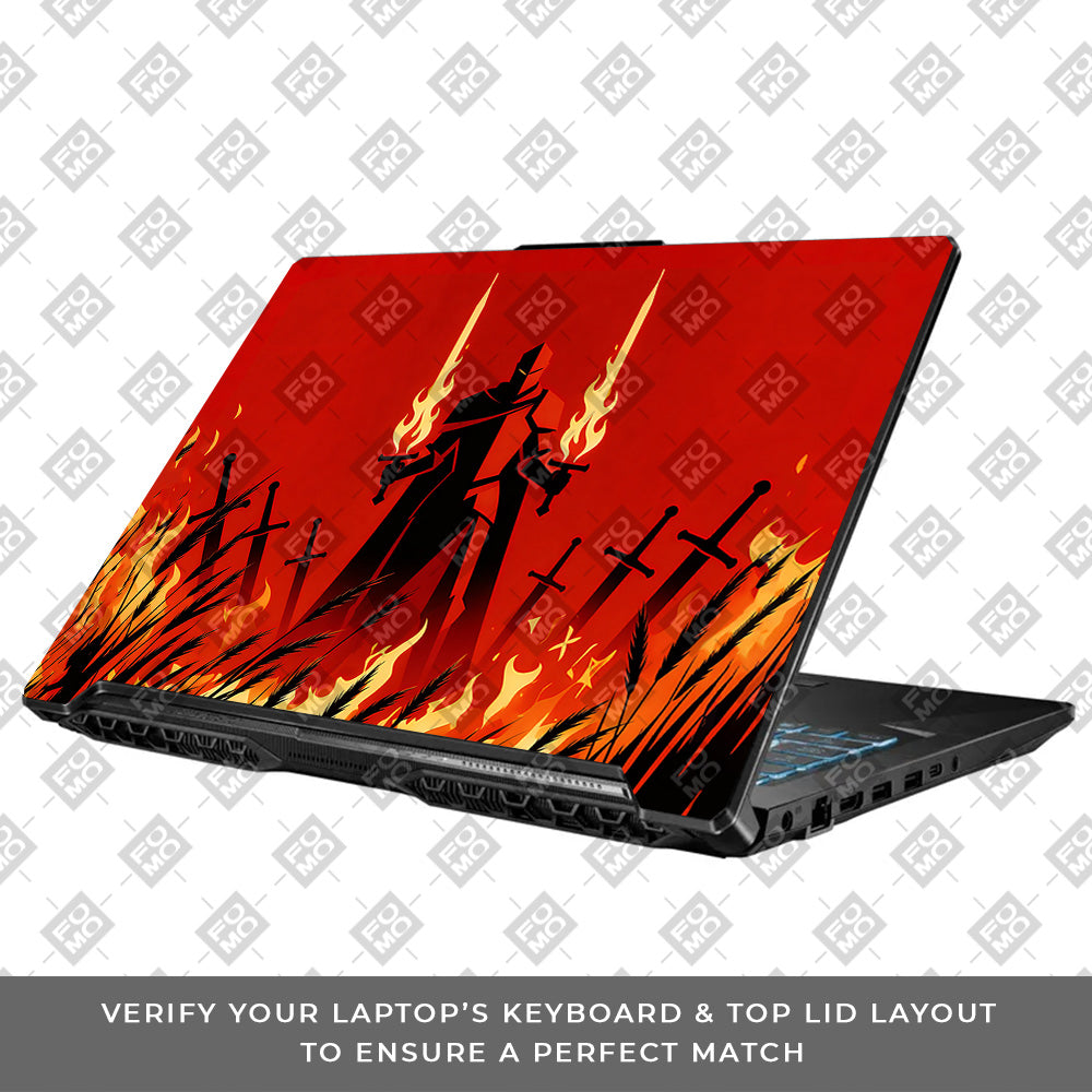 Knight of Flames Asus TUF Gaming F17 FX706 3D Laptop Skin