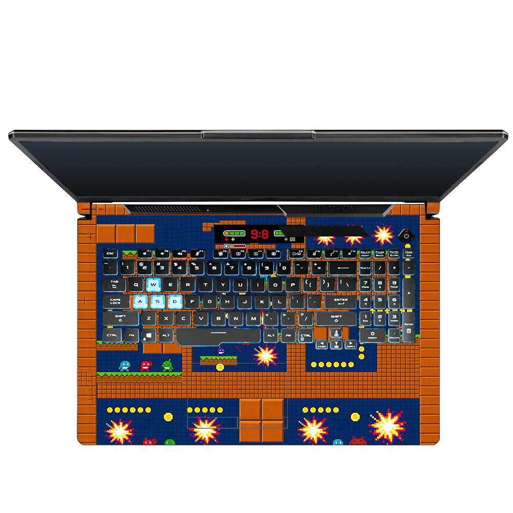 Pixelated Retro Arcade Asus TUF Gaming F17 FX706 3D Laptop Skin