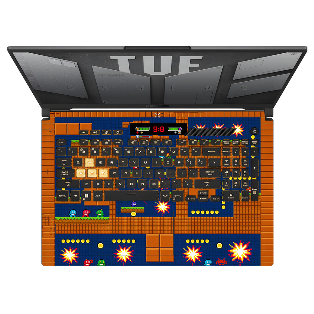 Pixelated Retro Arcade Asus TUF Gaming F17 FX707Z 3D Laptop Skin