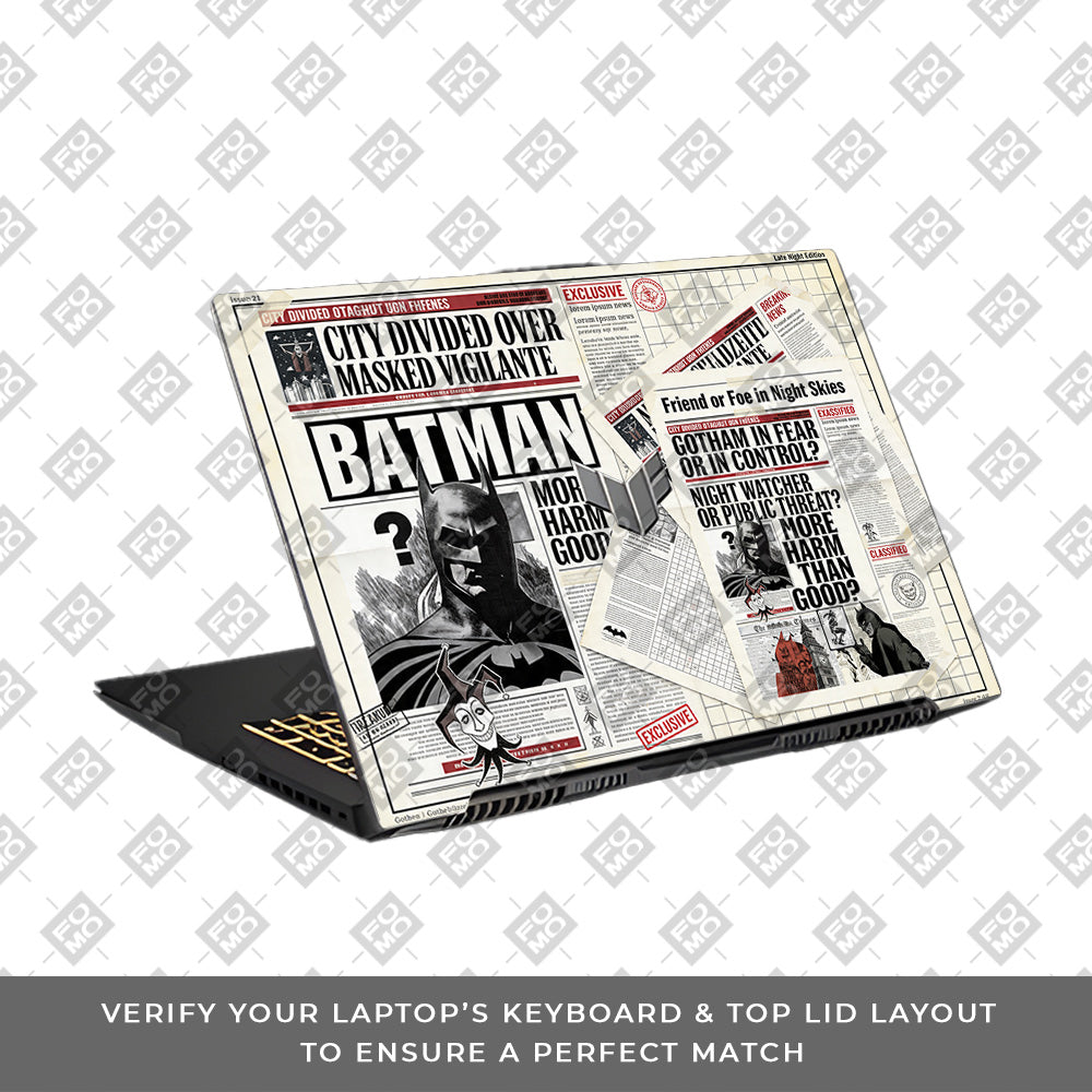 Batman Gotham’s Legacy Asus TUF Gaming F17 FX707Z 3D Laptop Skin