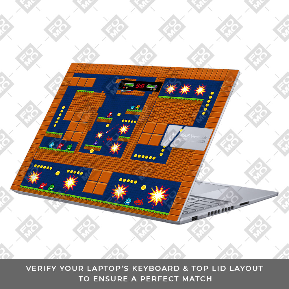 Pixelated Retro Arcade Asus Vivobook 16 X1605V 3D Laptop Skin