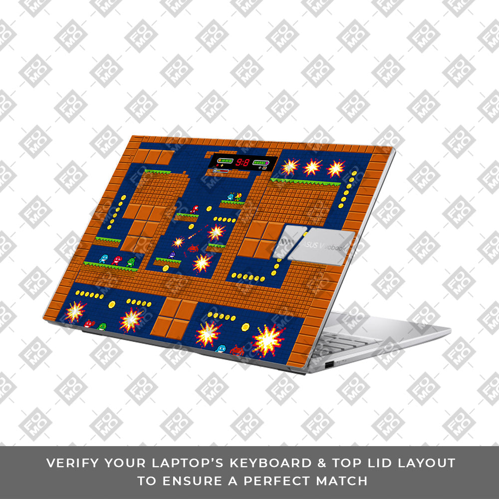 Pixelated Retro Arcade Asus VivoBook 15 X1504VA 3D Laptop Skin