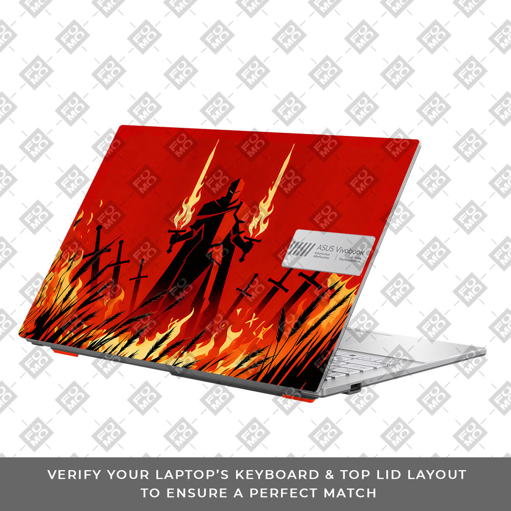 Knight of Flames Asus Vivobook Go 14 E1404 3D Laptop Skin