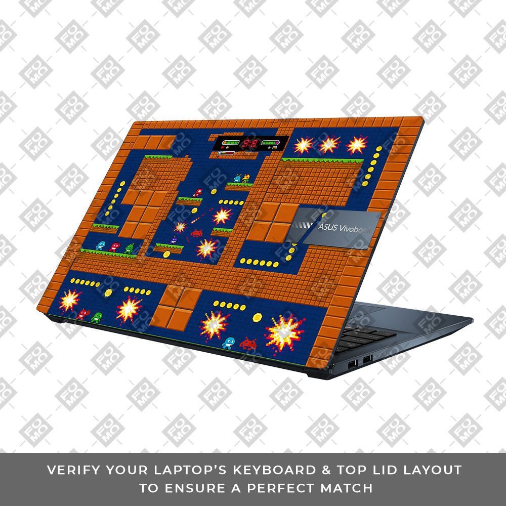Pixelated Retro Arcade Asus Vivobook Go 15 E1504G 3D Laptop Skin