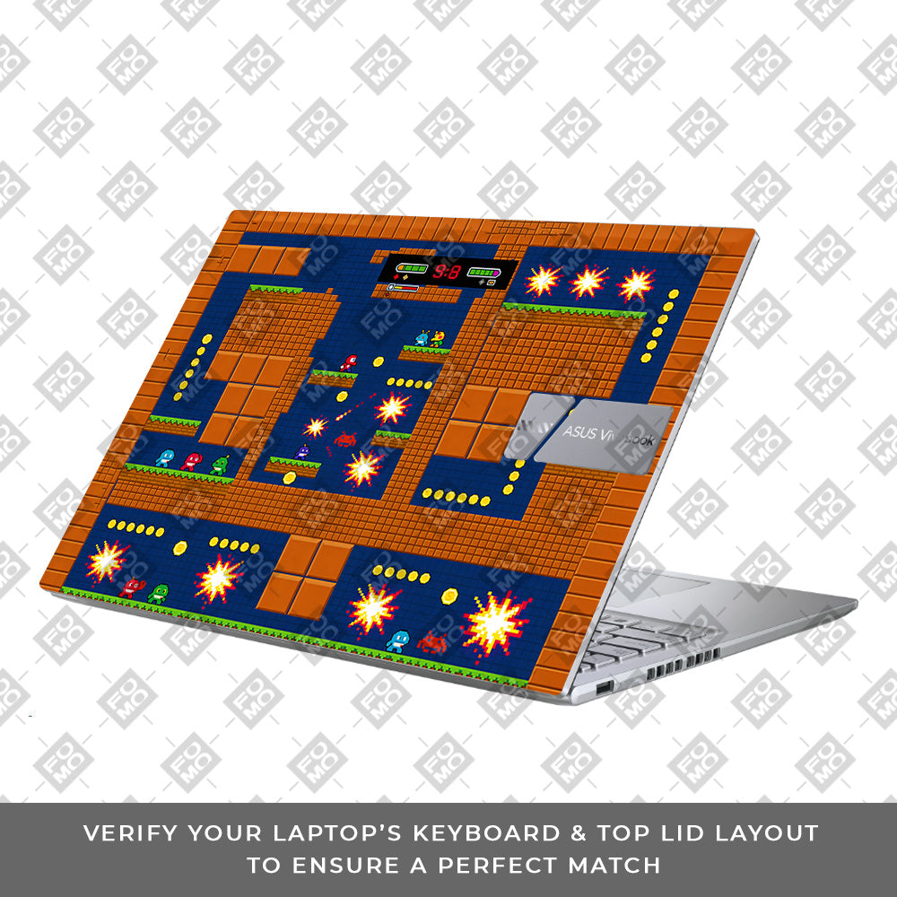 Pixelated Retro Arcade Asus Vivobook X1605ZA 3D Laptop Skin