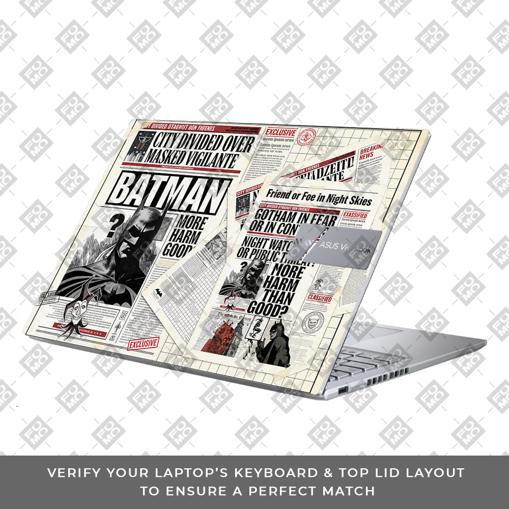 Batman Gotham’s Legacy Asus Vivobook X1605ZA 3D Laptop Skin