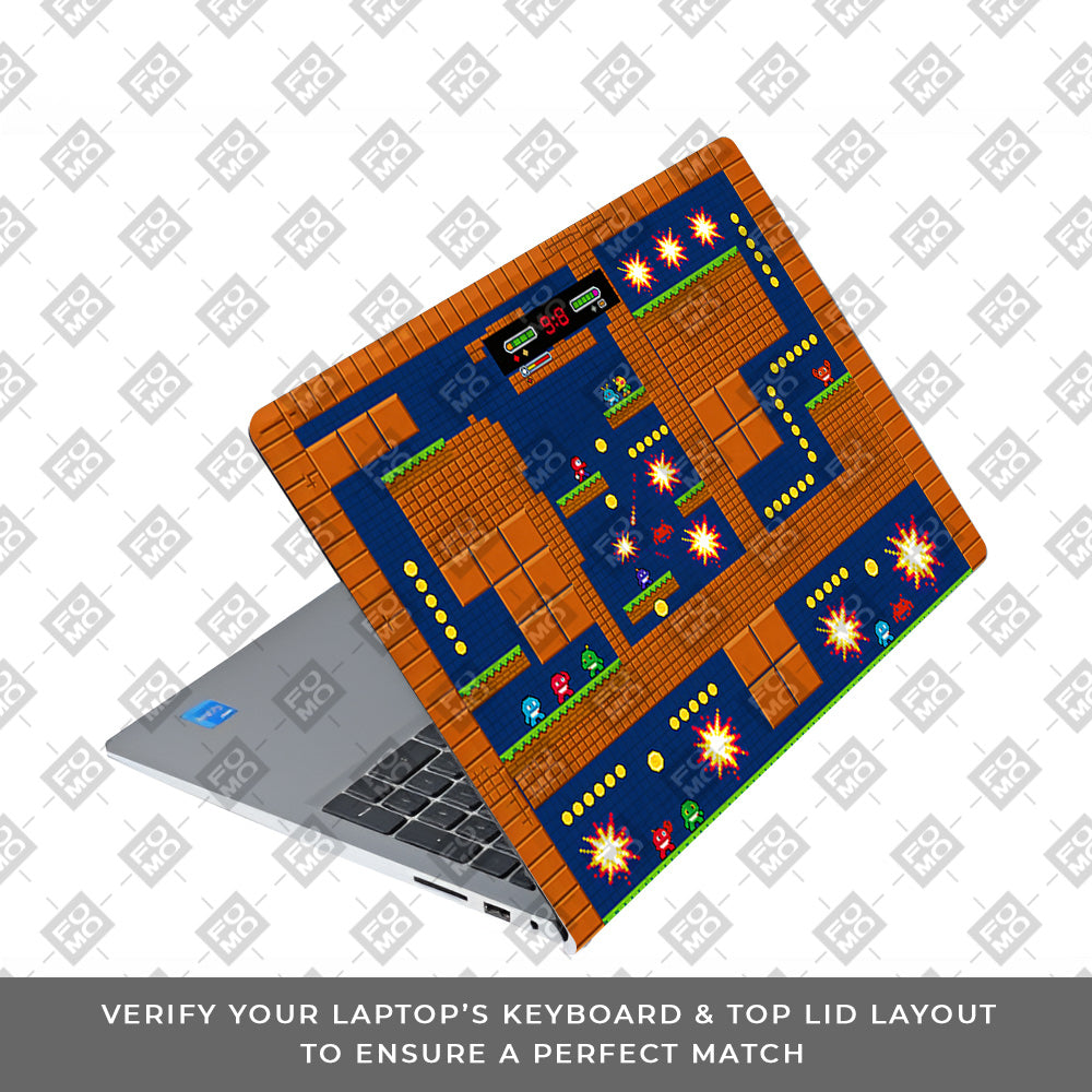 Pixelated Retro Arcade Dell Inspiron 3520 3D Laptop Skin