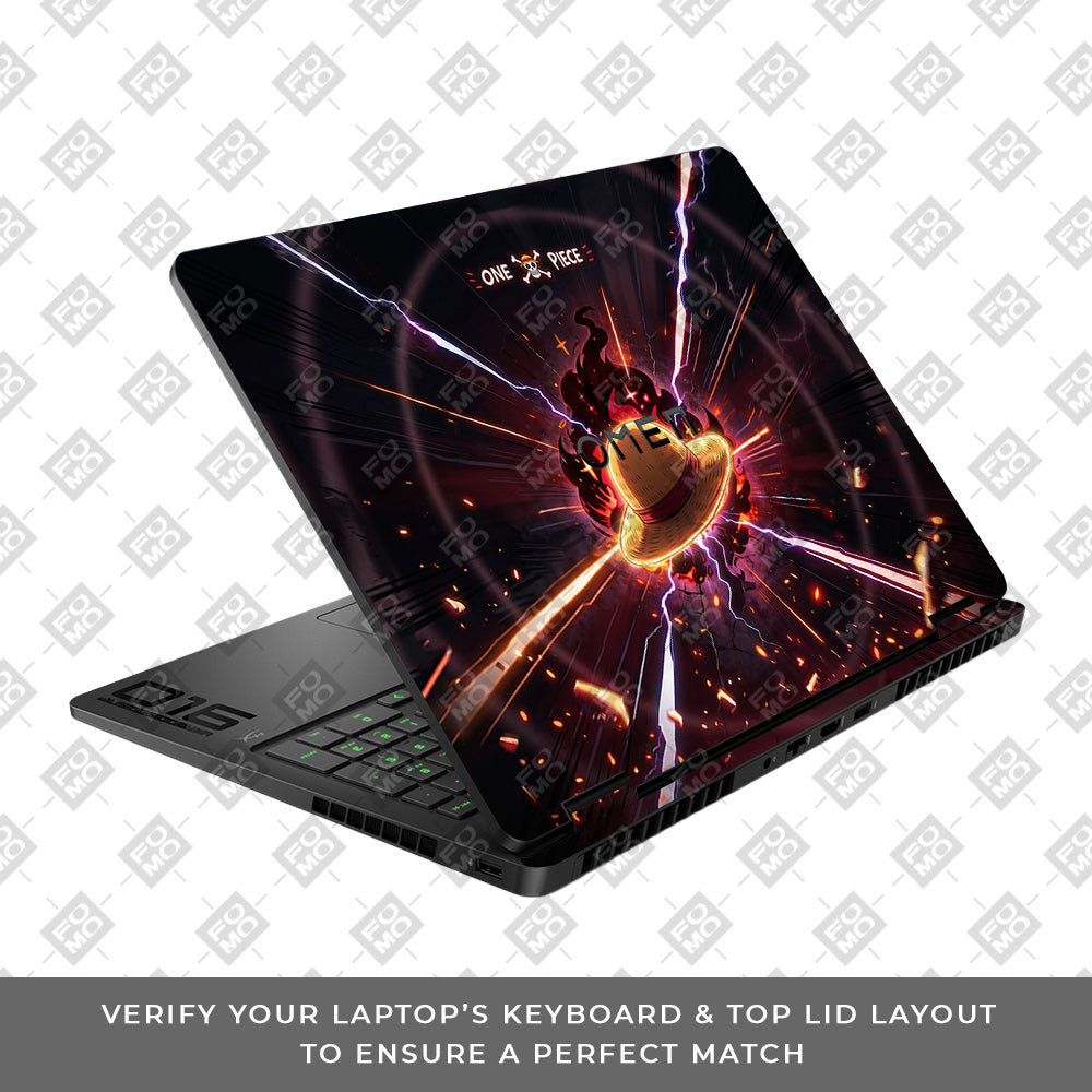 One Piece Fire Hat HP Omen Gaming 16 2025, 2026 3D Laptop Skin