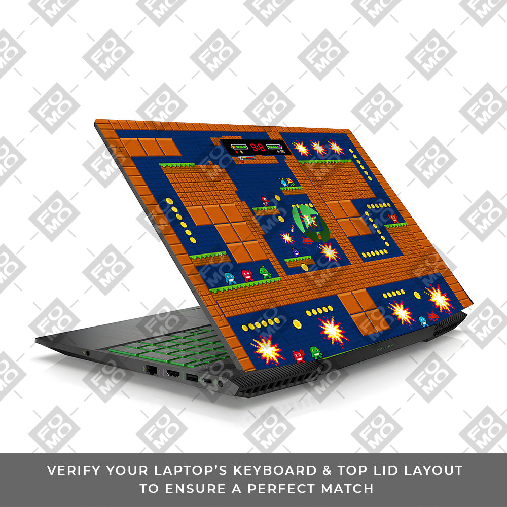 Pixelated Retro Arcade HP Pavilion Gaming 15 CX Series 3D Laptop Skin
