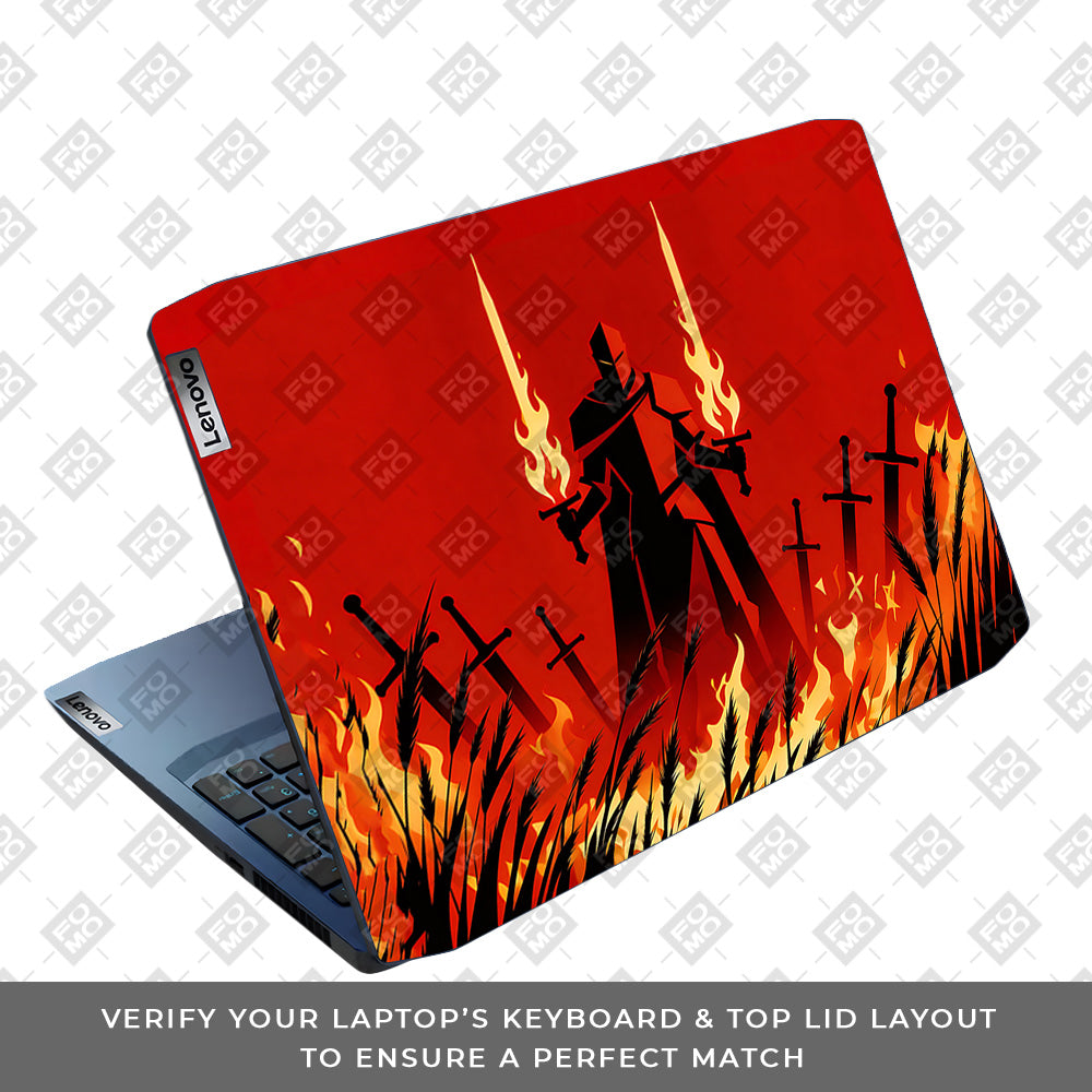 Knight of Flames Lenovo Ideapad Gaming 3 15ARH05 and 15IMH05 3D Laptop Skin