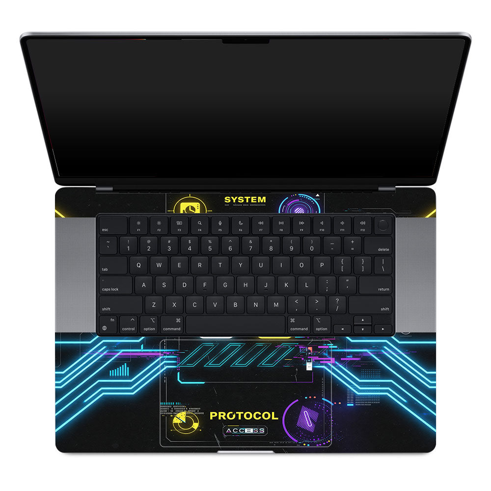 System Protocol MacBook Pro 16 M1, M2, M3, M4 2021-2024 3D Laptop Skin