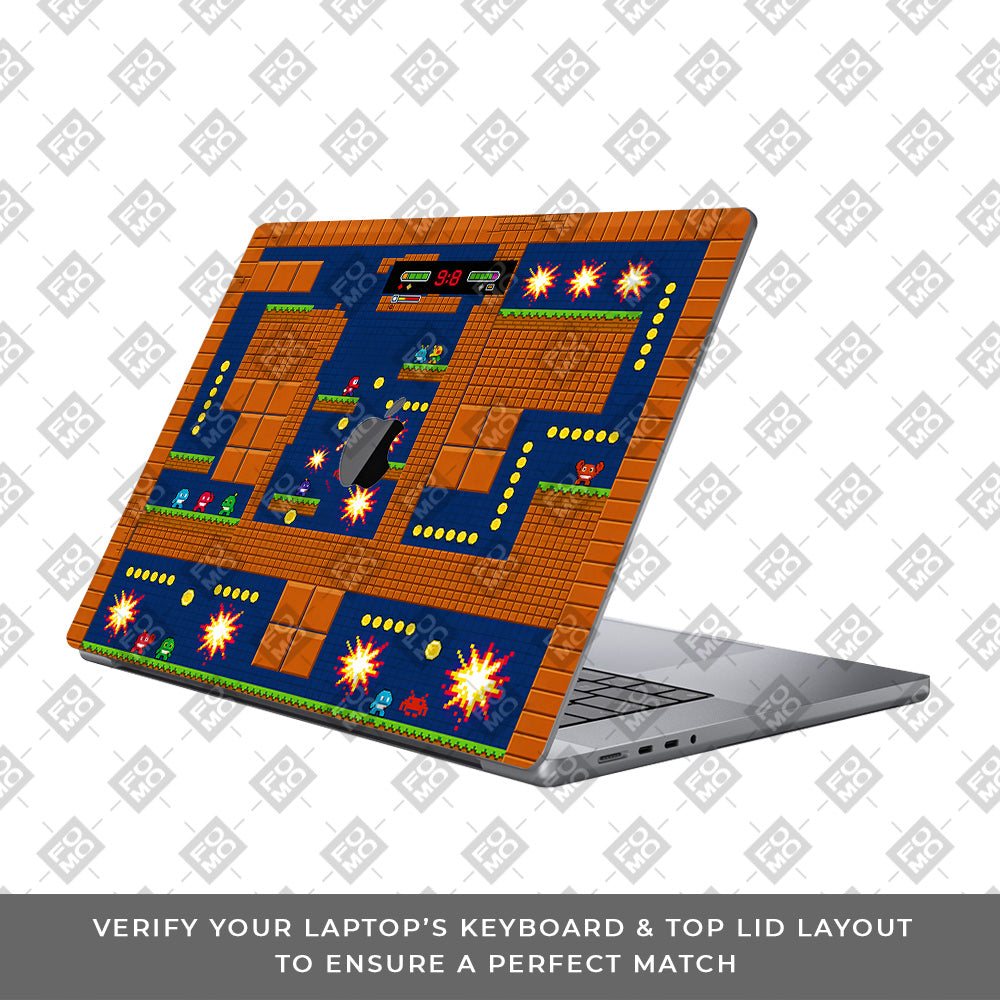 Pixelated Retro Arcade MacBook Neo 3D Laptop Skin