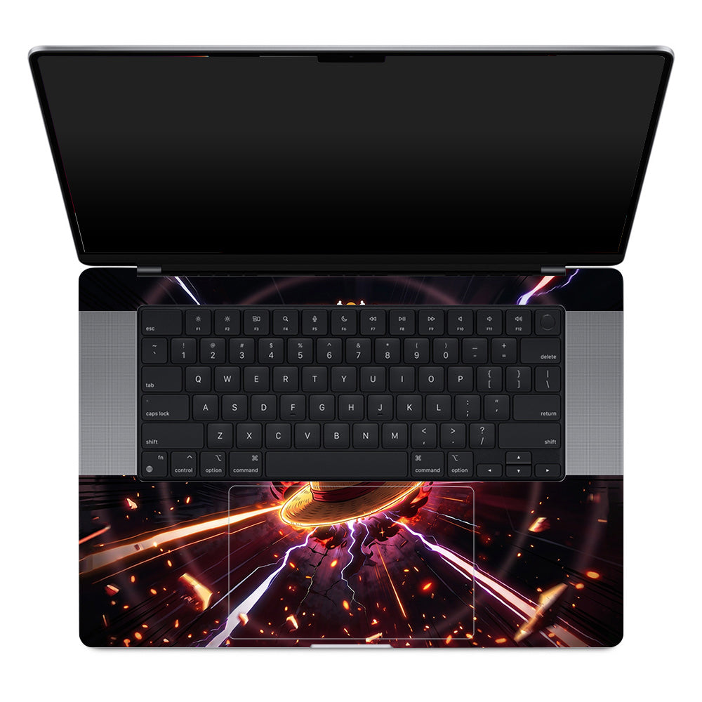 One Piece Fire Hat MacBook Pro 16 M1, M2, M3, M4 2021-2024 3D Laptop Skin
