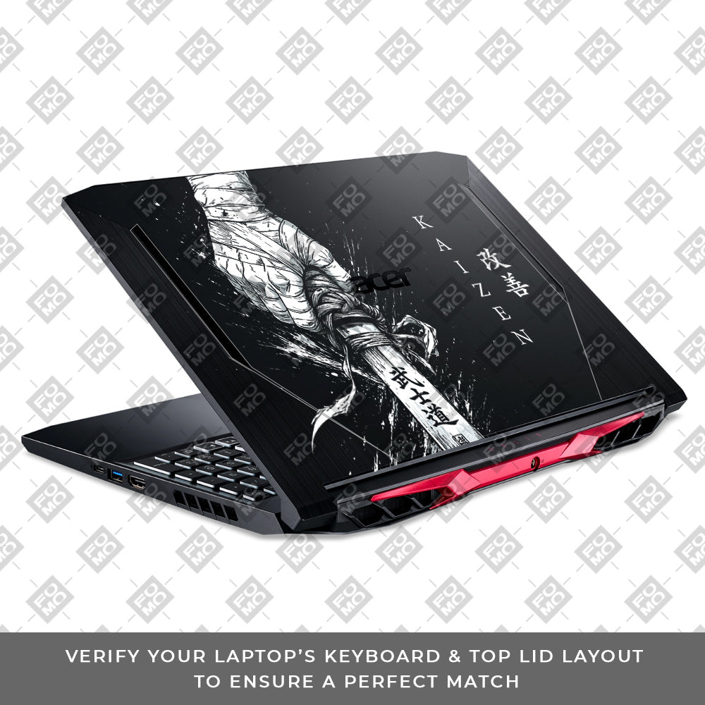 Transparent Kaizen Samurai Sword Acer Nitro 5 AN515 44, 56 Laptop Skin