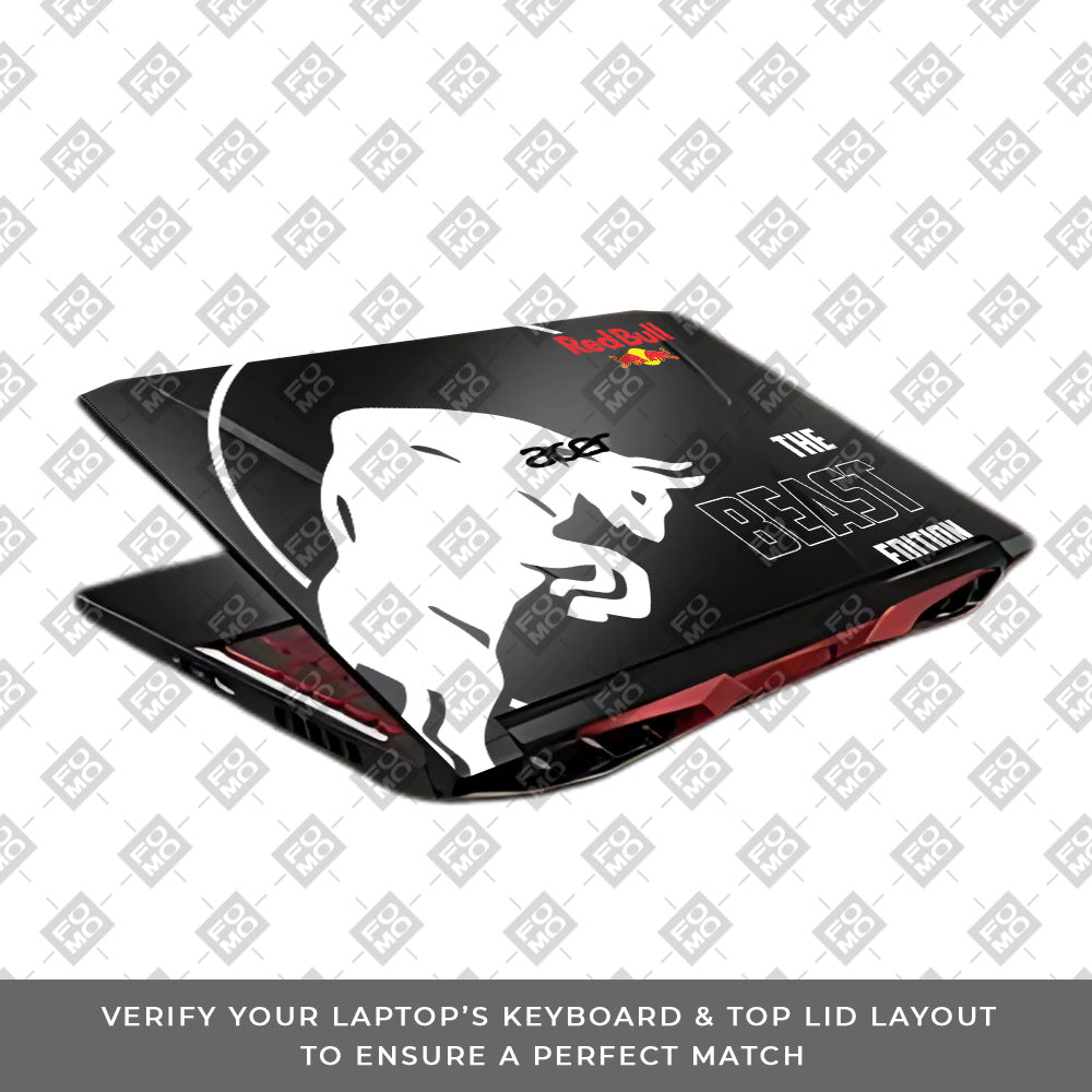 Transparent Red Bull Energy Acer Nitro 5 AN515 45, 55, 57 Laptop Skin
