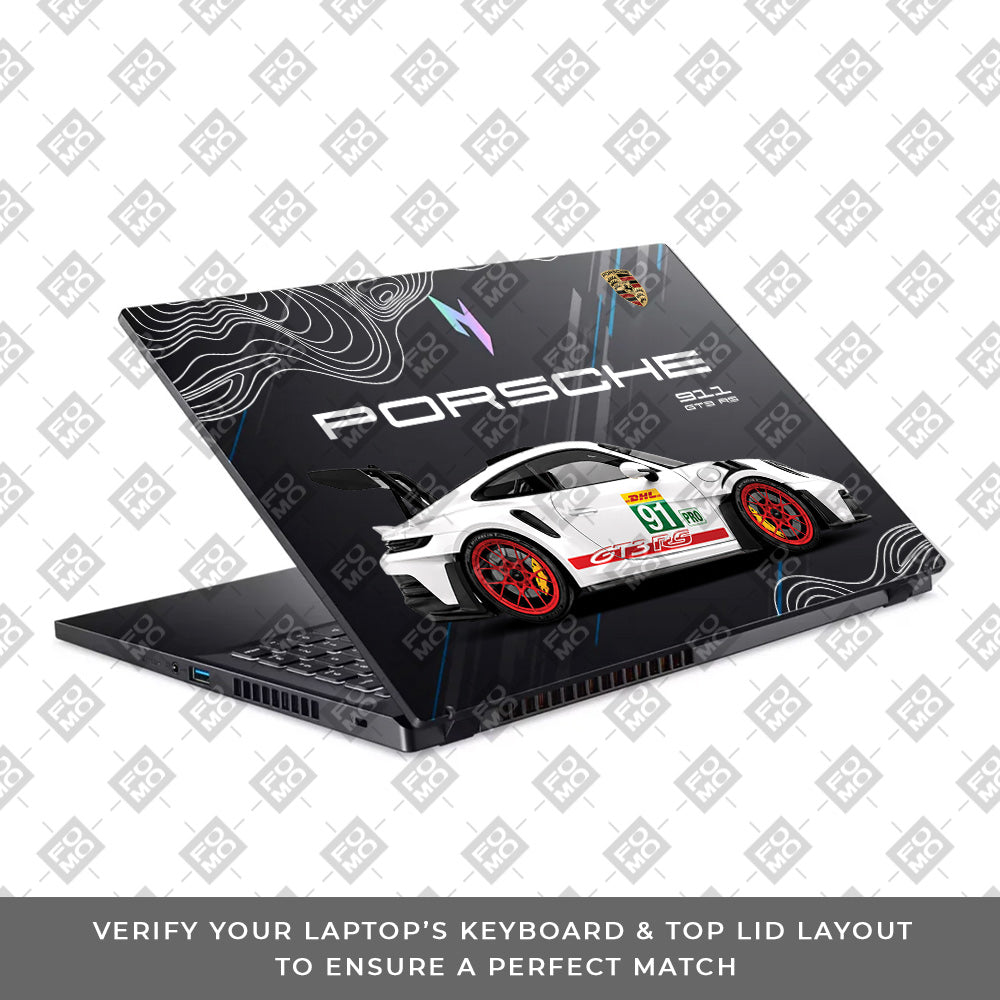 Transparent Porsche GT3 RS Power Acer Nitro V ANV15 51 55CA Laptop Skin