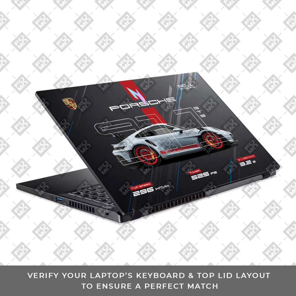Transparent Porsche 911 Performance Acer Nitro V ANV15 51 55CA Laptop Skin