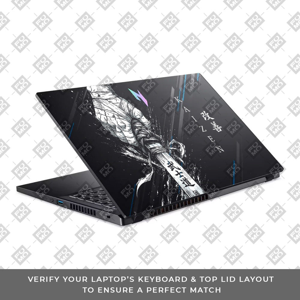 Transparent Kaizen Samurai Sword Acer Nitro V ANV15 51 55CA Laptop Skin