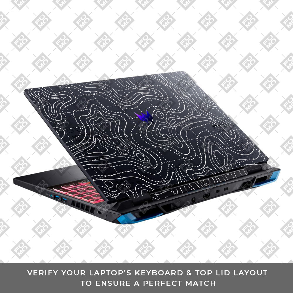 Transparent Abstract Contour Grid Lines Acer Predator Helios Neo 16 N22Q22B Laptop Skin