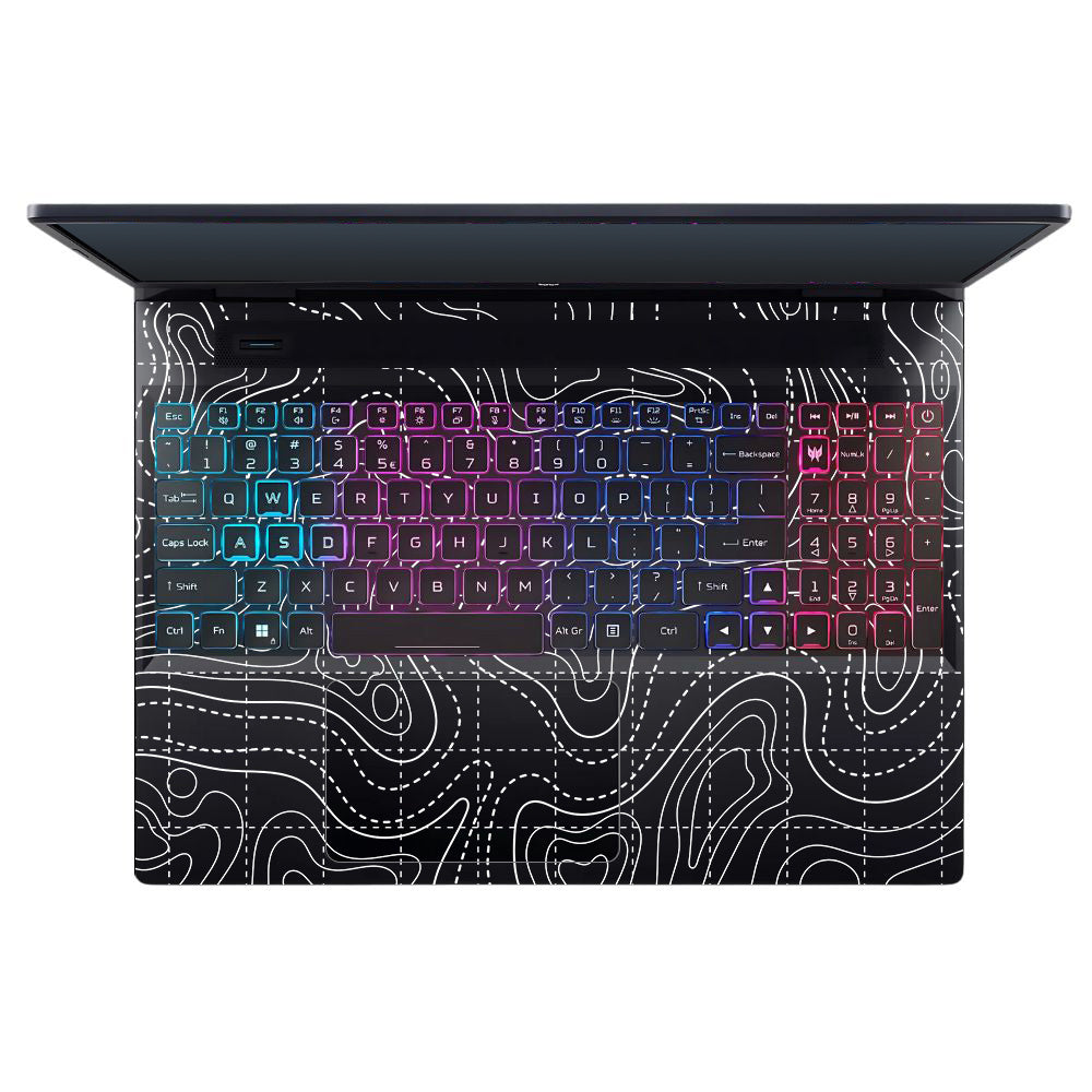 Transparent Abstract Contour Grid Lines Acer Predator Helios Neo 16 N22Q22B Laptop Skin