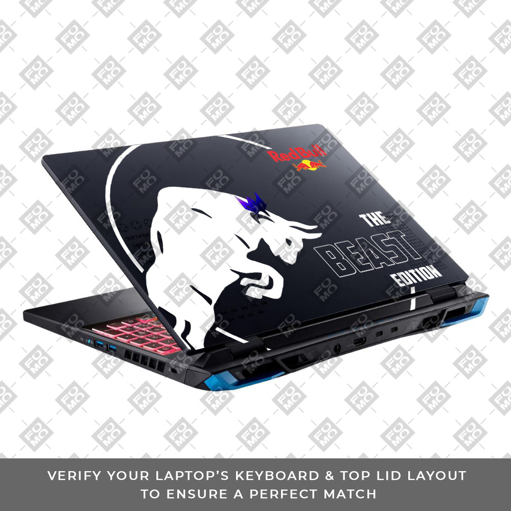 Transparent Red Bull Energy Acer Predator Helios Neo 16 N22Q22B Laptop Skin