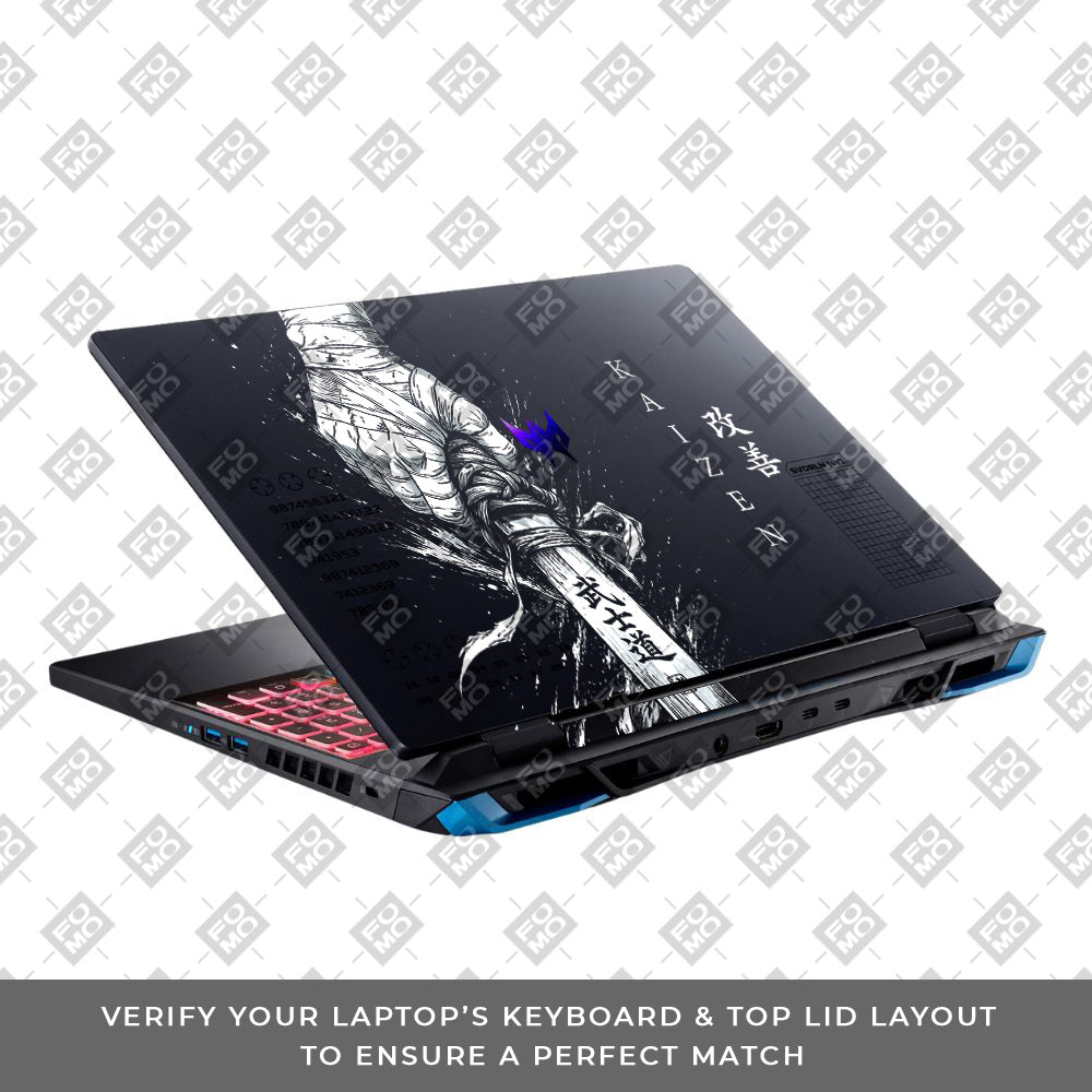 Transparent Kaizen Samurai Sword Acer Predator Helios Neo 16 N22Q22B Laptop Skin
