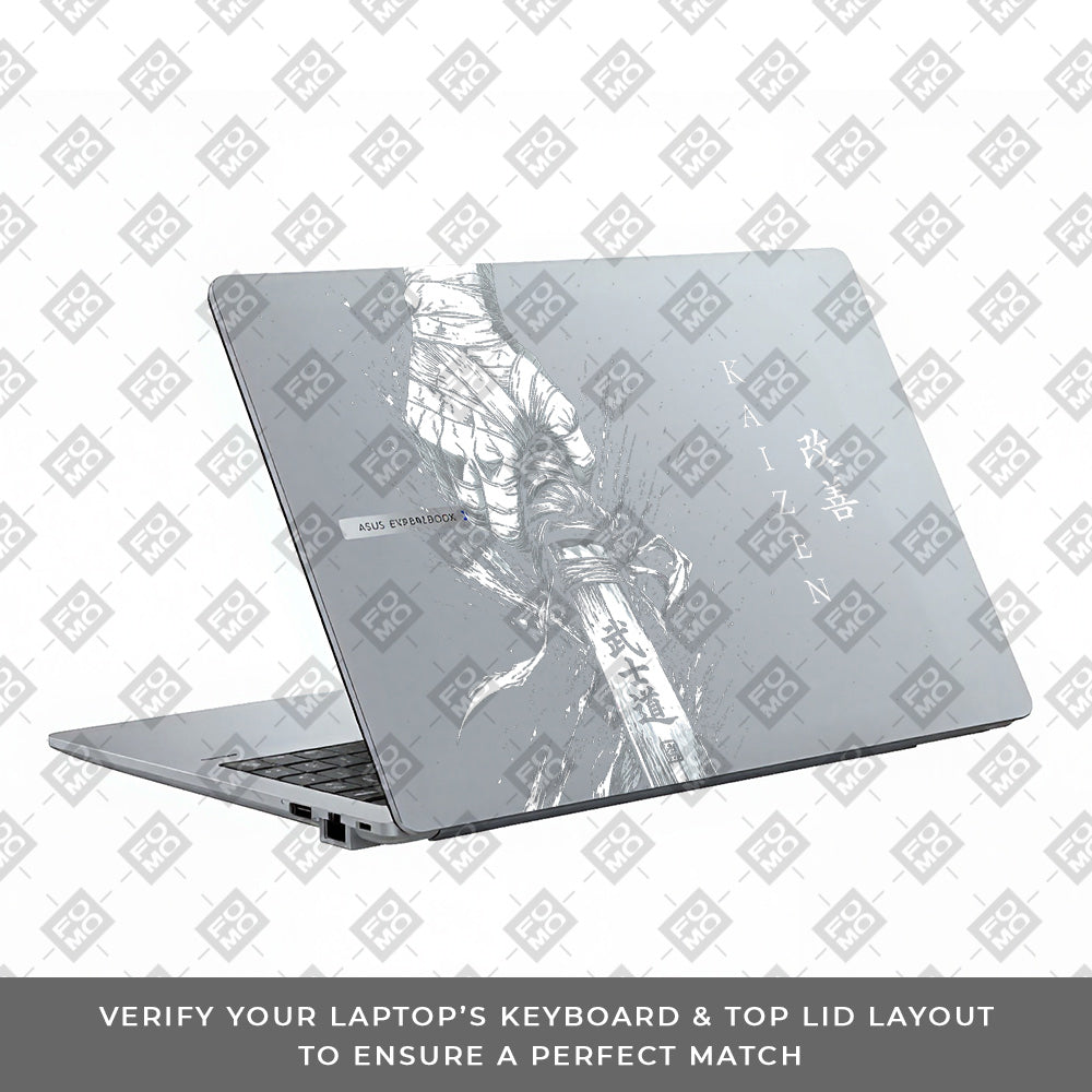 Transparent Kaizen Samurai Sword Asus ExpertBook P1503 Laptop Skin