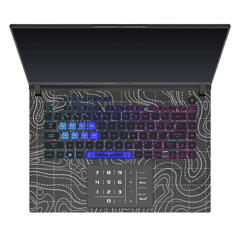 Transparent Abstract Contour Grid Lines Asus ROG Strix G16 G614J Laptop Skin