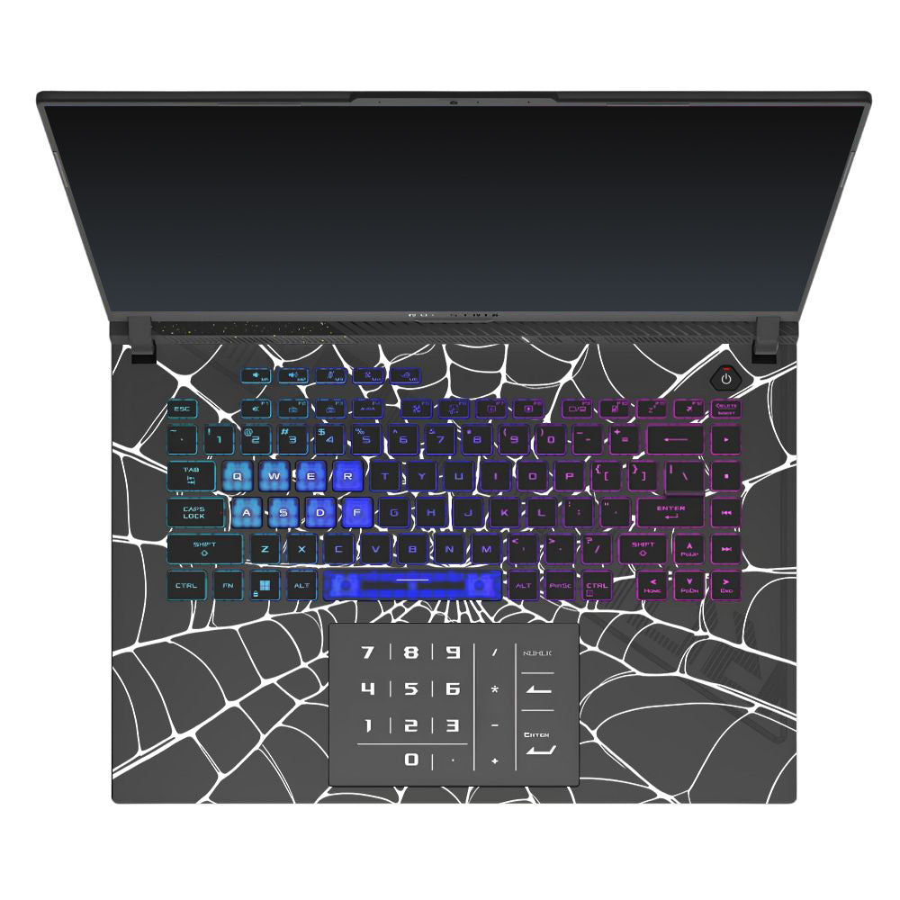Transparent Spider Web Vortex Asus ROG Strix G16 G614J Laptop Skin