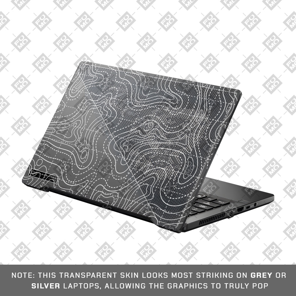 Transparent Abstract Contour Grid Lines Asus ROG Zephyrus G14 GA401 Laptop Skin