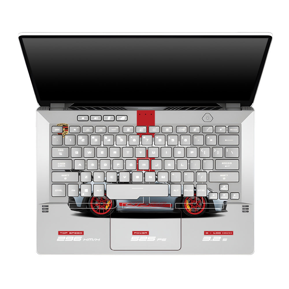 Transparent Porsche 911 Performance Asus ROG Zephyrus G14 GA401 Laptop Skin