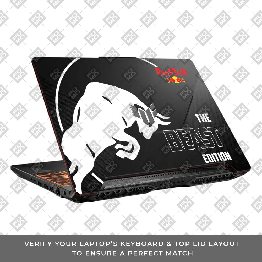 Transparent Red Bull Energy Asus TUF F15 FX506 & A15 FA506 Laptop Skin