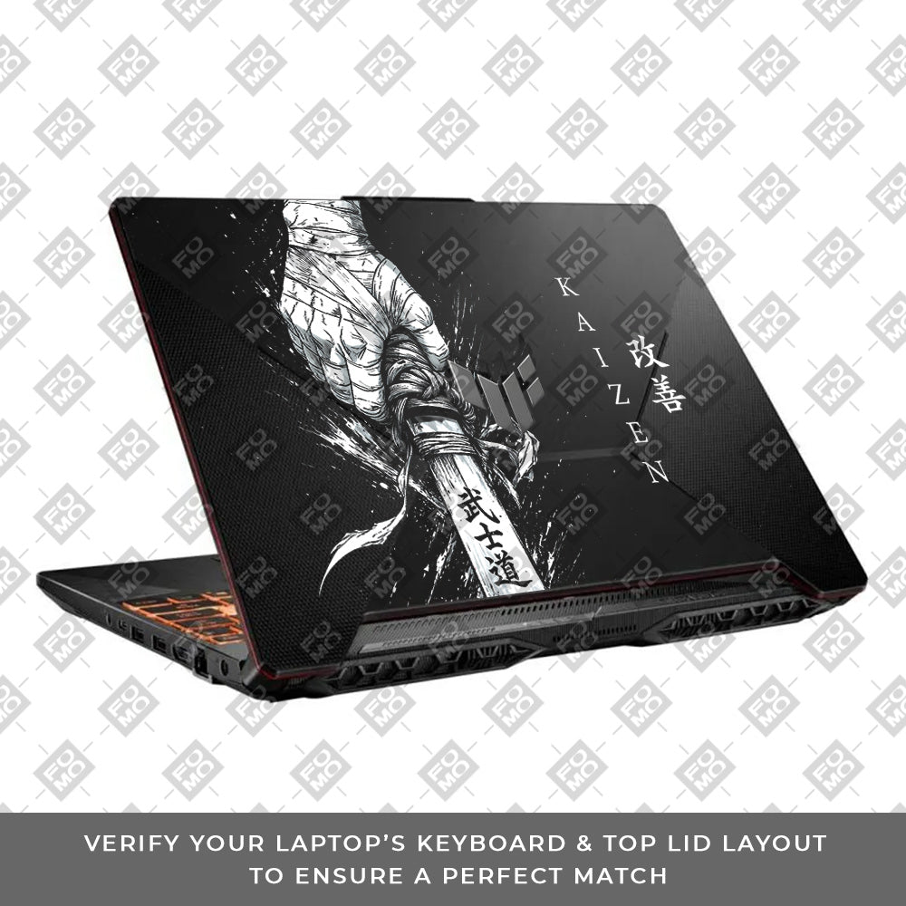 Transparent Kaizen Samurai Sword Asus TUF F15 FX506 & A15 FA506 Laptop Skin
