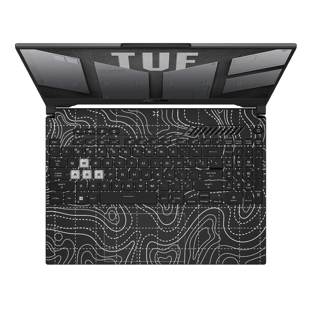 Transparent Abstract Contour Grid Lines Asus TUF F15 FX507 & A15 FA507 Laptop Skin