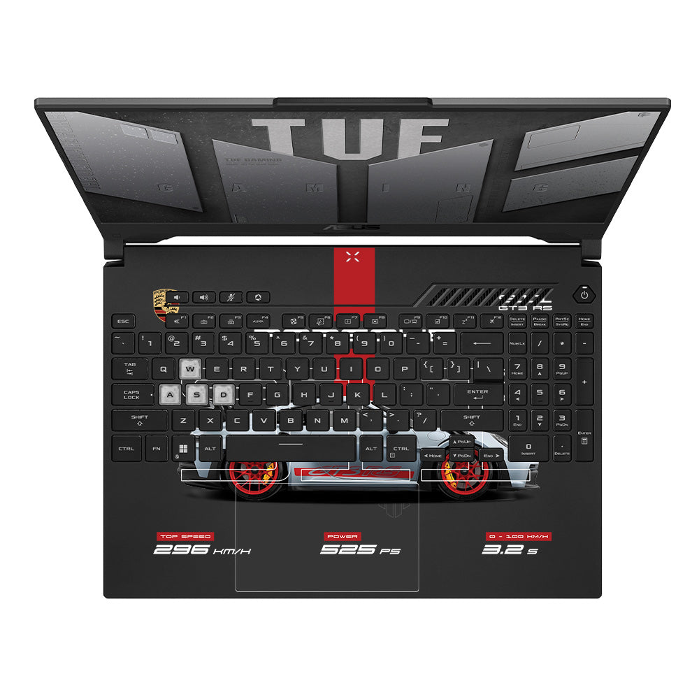 Transparent Porsche 911 Performance Asus TUF F15 FX507 & A15 FA507 Laptop Skin