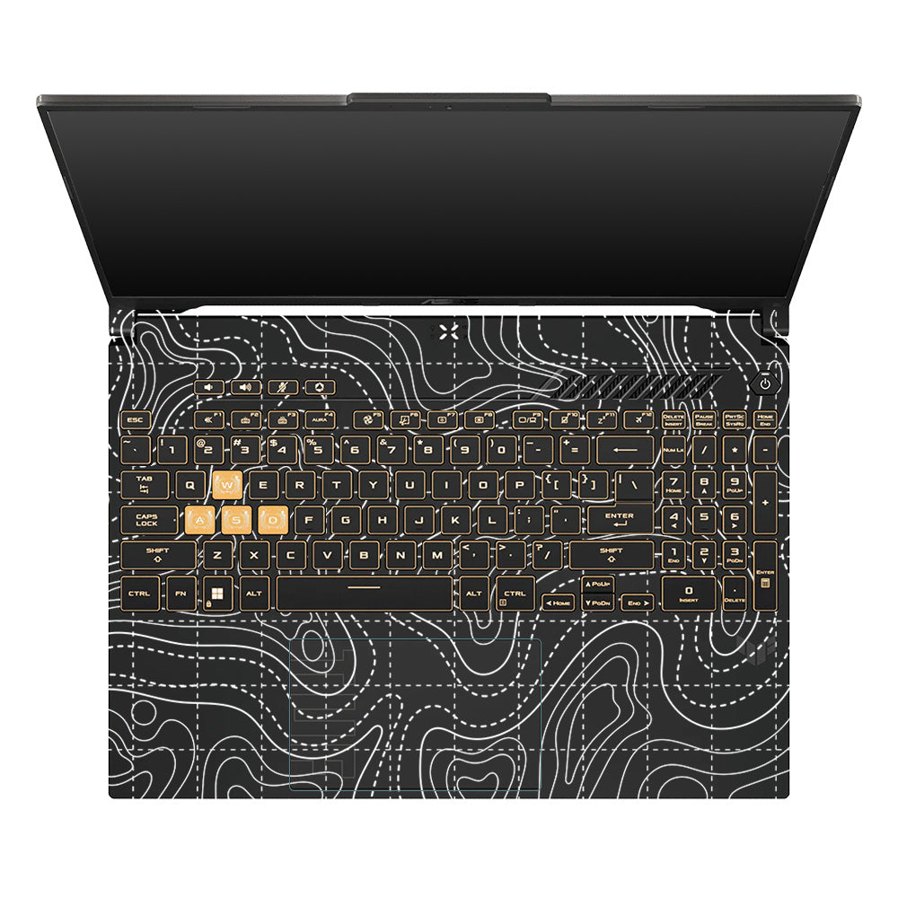 Transparent Abstract Contour Grid Lines Asus TUF Gaming F16 and TUF Gaming A16 Laptop Skin