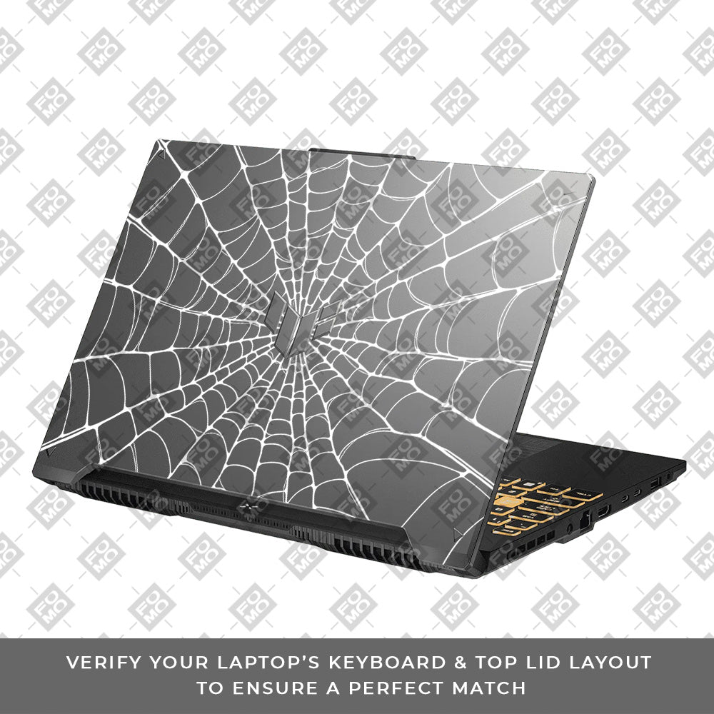 Transparent Spider Web Vortex Asus TUF Gaming F16 and TUF Gaming A16 Laptop Skin