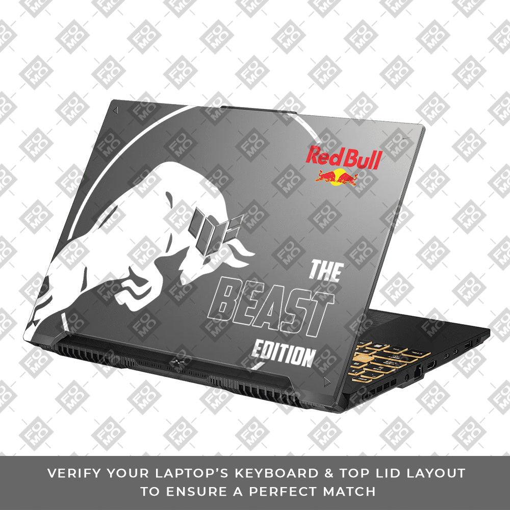 Transparent Red Bull Energy Asus TUF Gaming F16 and TUF Gaming A16 Laptop Skin