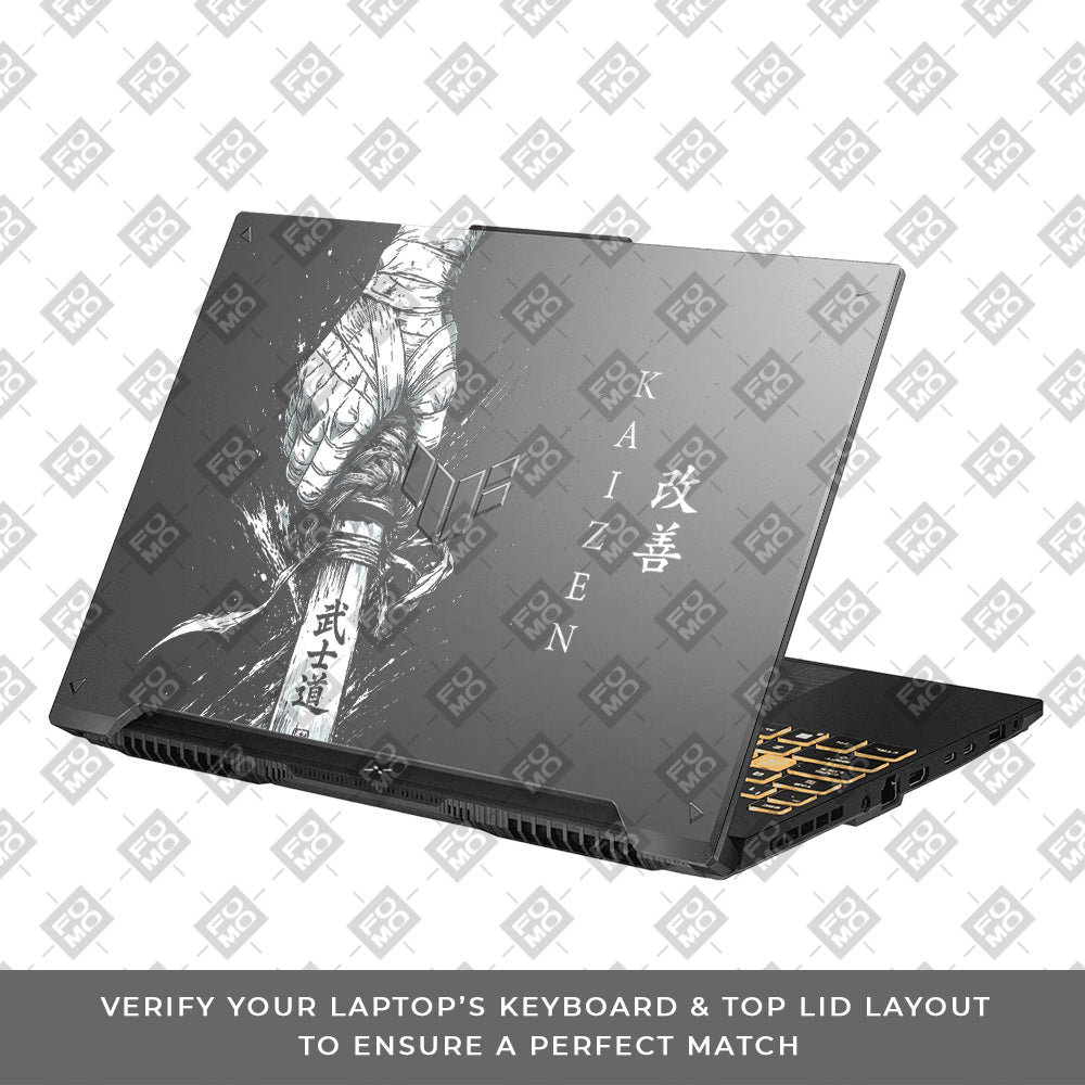 Transparent Kaizen Samurai Sword Asus TUF Gaming F16 and TUF Gaming A16 Laptop Skin
